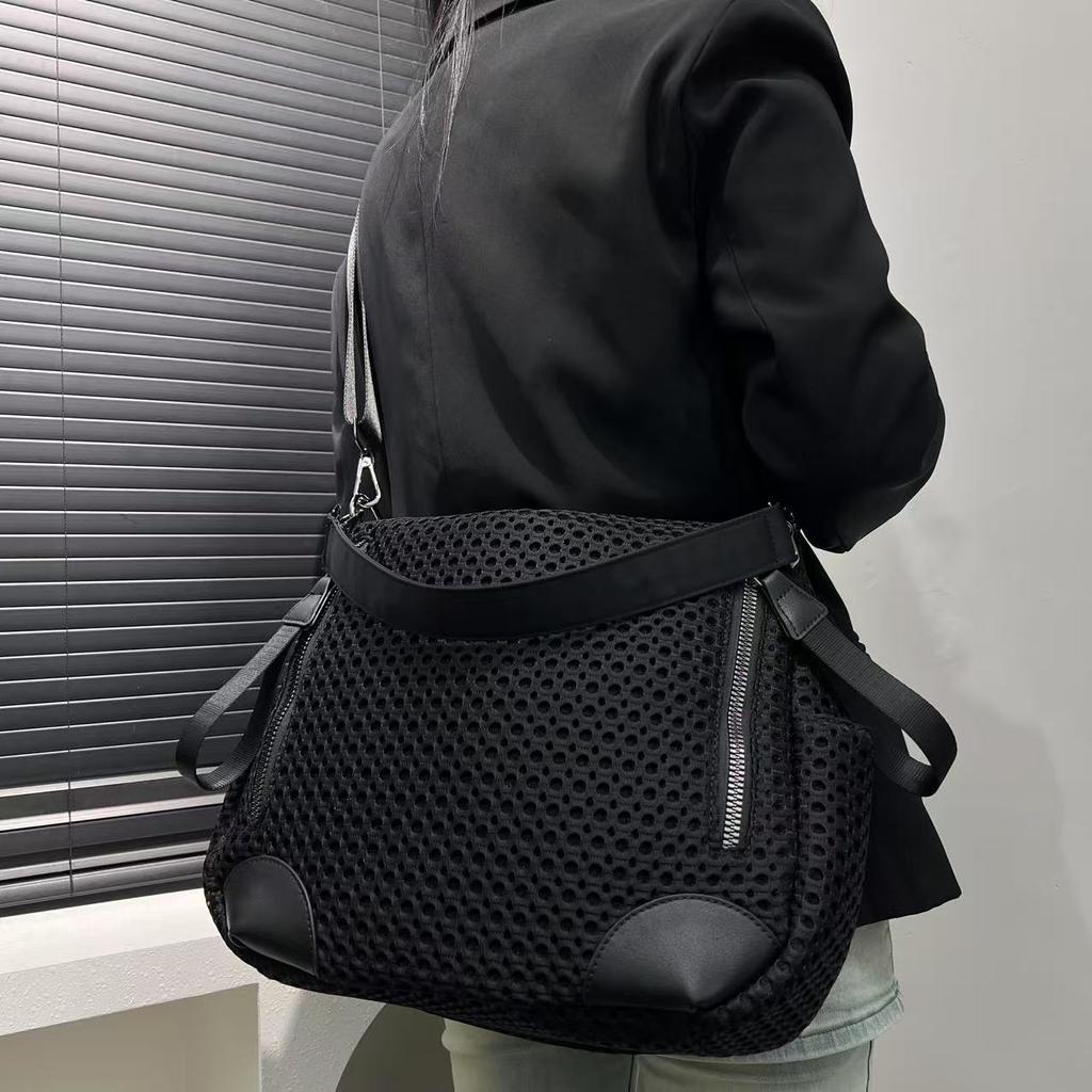 Damen Netz Leicht Schräg Span Tasche Große Kapazität Spleiß Schulter Handtasche