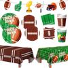 Football Party Supplies Tableware,104pcs Football Party Tableware-Football Plates Etc Football Party Decorations for Football Party,Tailgate Party