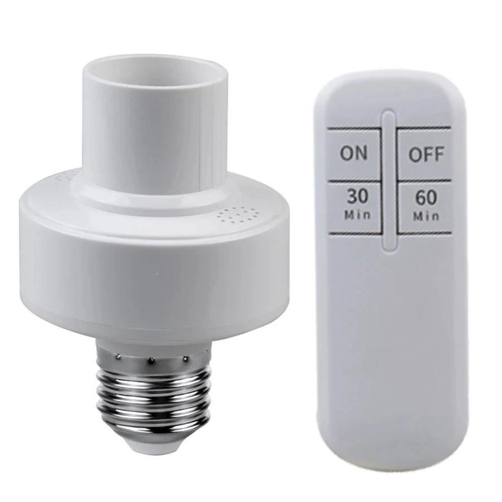 Wireless Remote Control Smart Timer Switch AC85-265V LED Lamp Base E27 Light Bulb Base Ceiling