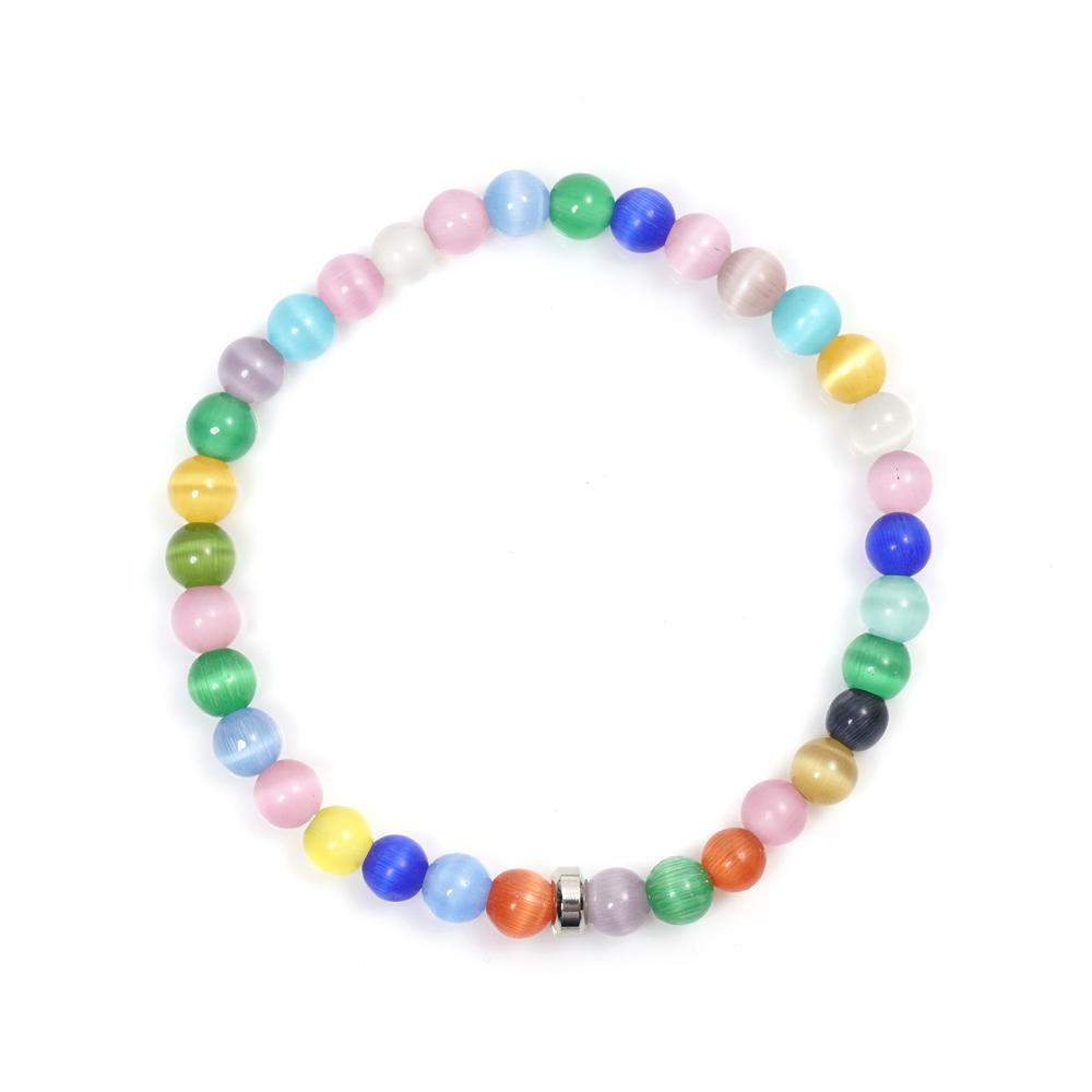 Jbans Classic 6Mm Multicolor Cat'S Eye Bead Bracelet (C2201-Ac876_Bl)