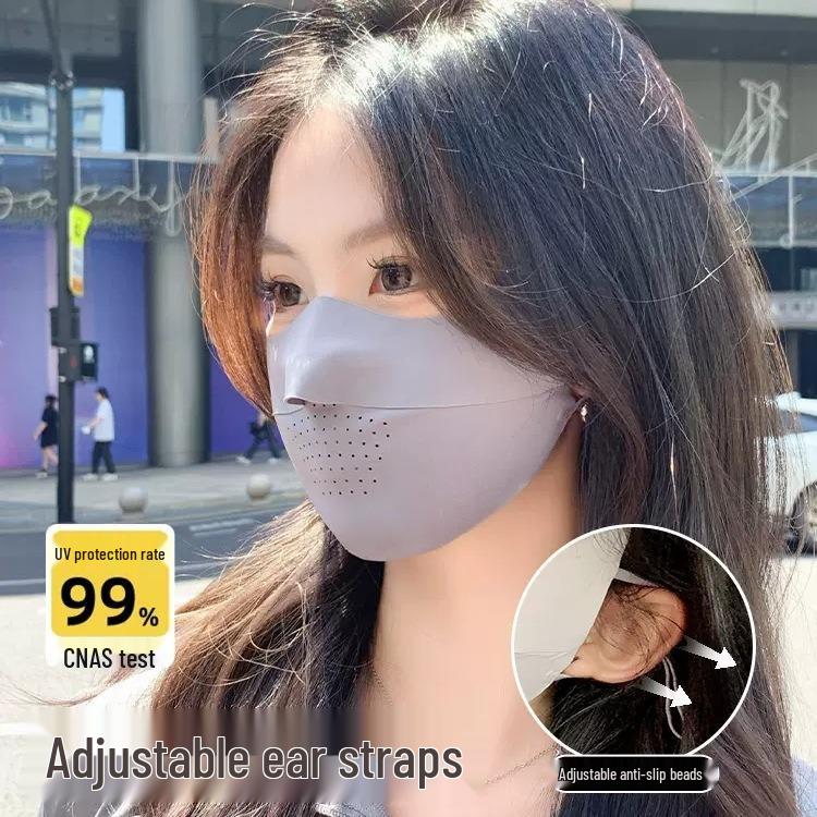 Women's 3D Seamless Sunscreen Mask - Ice Silk, Breathable, UV-Resistant, Eye Protection