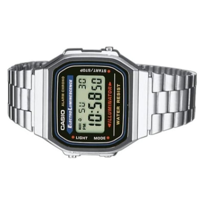 Casio VINTAGE Serie-A168 Retro Kleine Zilveren Nugget Waterdicht Kwarts Uurwerk Roestvrijstalen Band Japans en Koreaans Horloge Herenhorloge A168WA-1W