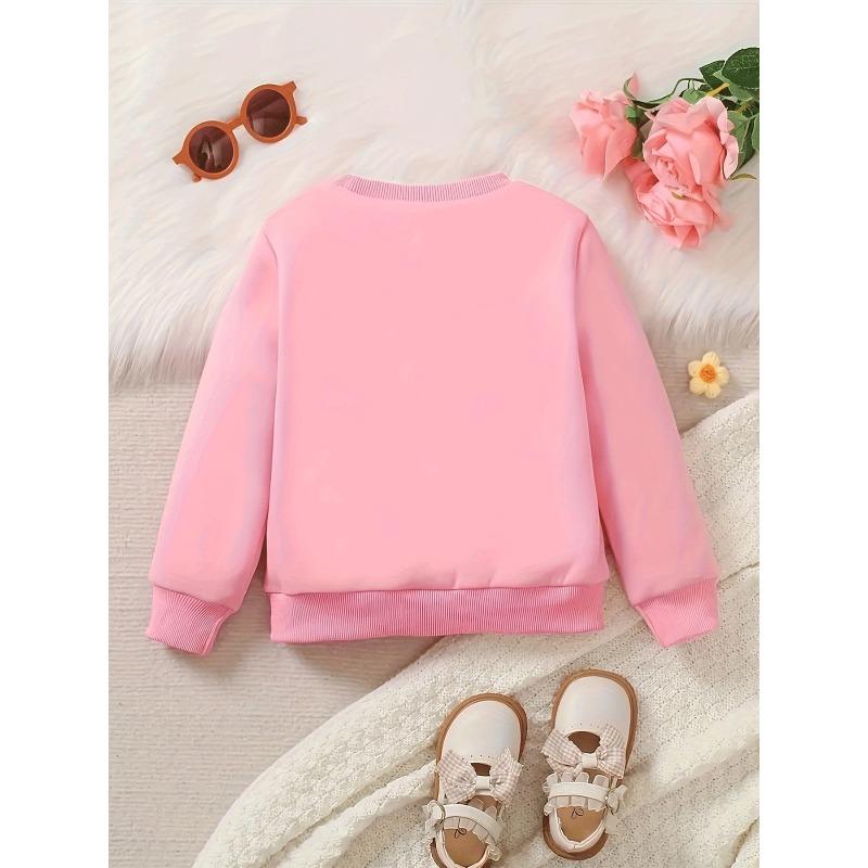 Christmas Tree Print Pattern, Girls' Comfortable Thin Crewneck Sweatshirt for Spring/Autumn