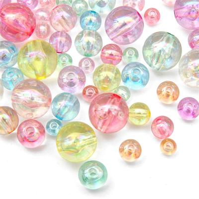 30G Mărgele Rotunde Acrilice Transparente Culoare AB Pentru Realizarea Bijuteriilor Coliere Cercei DIY Accesorii Meșteșugărești