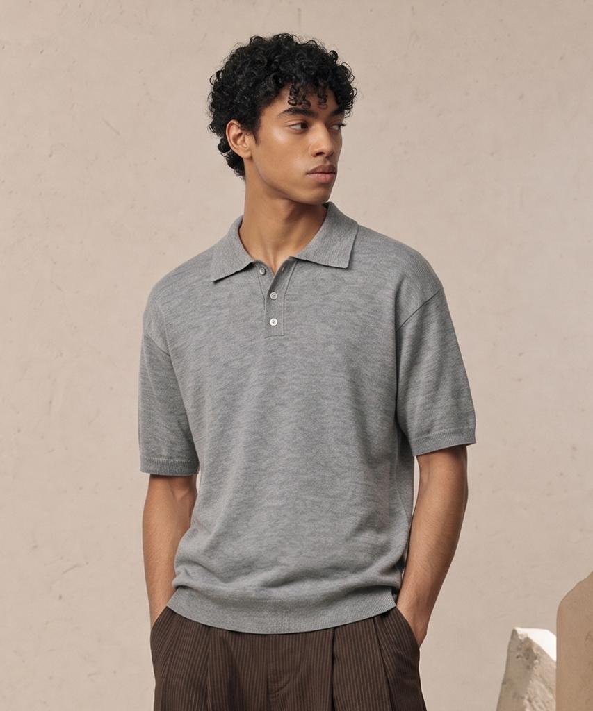 VERYVAIN Essential Summer Polo Knit (Gray)