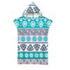 Geometrisches Strandtuch Weiche Mikrofaser Schnelltrocknend Große Badetücher Kapuzenponcho Neoprenanzug Erwachsener Kind Poncho Bademantel Zum Schwimmen Surfen