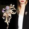 Luxury Temperament Zircon Flower Brooches For Women Girls Fashion Versatile Shiny Corsage Wedding Clothing Accessories