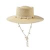 Summer Irregular Pearl Conch Chain Classilight Paper Grass Lady Fedoras Cap Women Panamjazz Hat