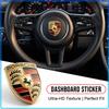 1 Pièce Texture Métallique Écusson Bouclier Porsche Imperméable Anti-Décoloration Autocollant Décoratif Convient à Toutes les Voitures de Sport Berline SUV Porsche Modification Intérieure