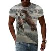 Yaz Erkekler Serin Tarzı At grafik t gömlek Moda Kişilik Hayvan Desen baskılı tişört Hip Hop Harajuku günlük t-shirt
