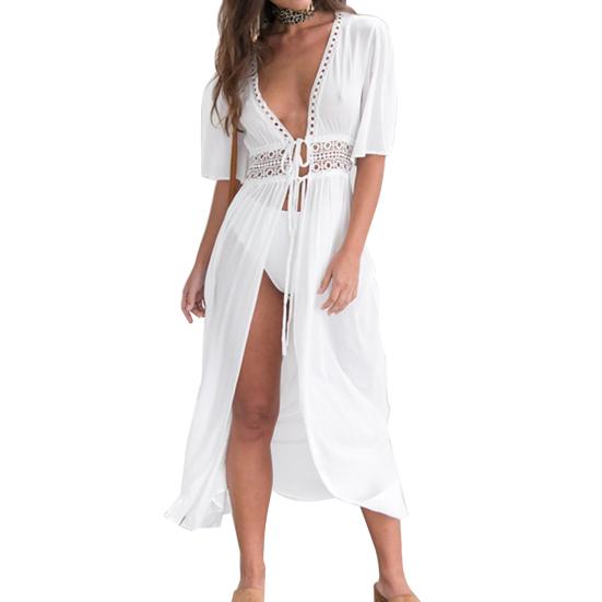 Swimsuit Cover Up Breathable Solid Color Women Sun Protection Bikini Cover-up for Swimming Pool