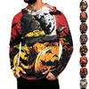 Men's Long Sleeve Hoodie Sun Shirt with Halloween Print