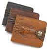Crocodile Print Pánske Krátke peňaženky Hasp Vintage Design Držiak kariet Peňaženky Módne Podnikanie Peňaženka na mince Billfold