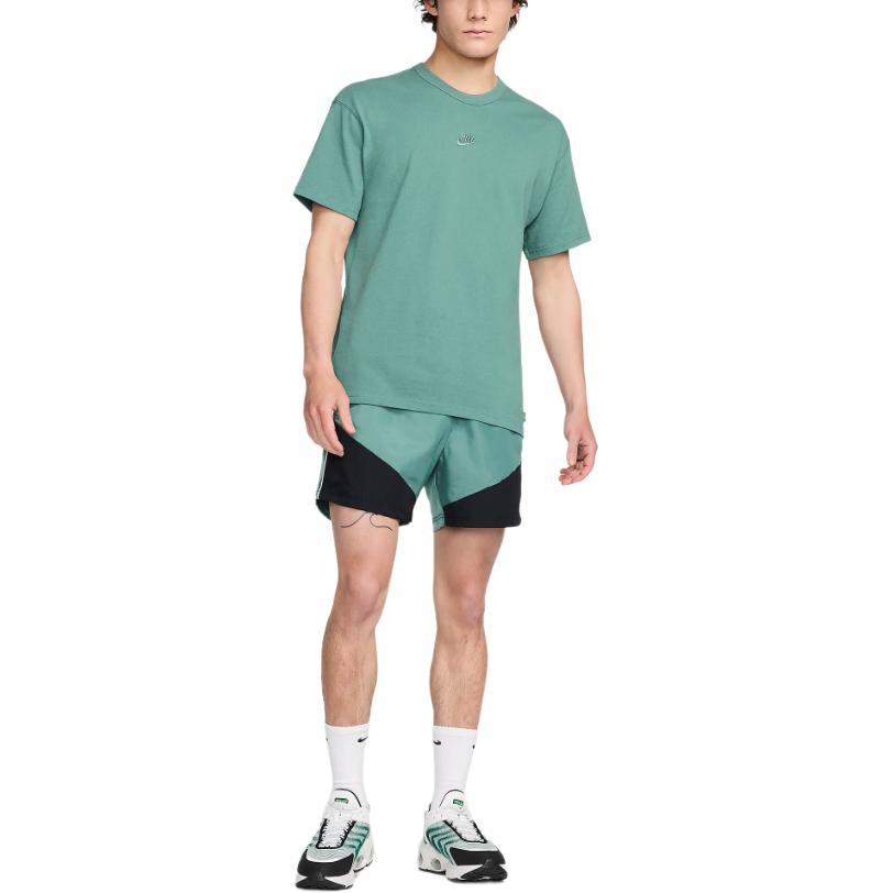 Nike T Shirts Men's Green Crew Neck Moderate Straight Fit DO7393-361