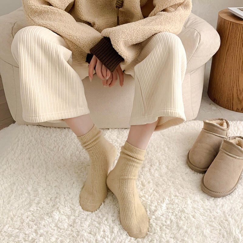 Loran Women's Winter Plain Socks 6-Color Set