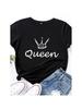 Crown Queen Print T Shirt Women Short Sleeve O Neck Loose Tshirt Summer Women Causal Tee Shirt Tops Camisetas Mujer
