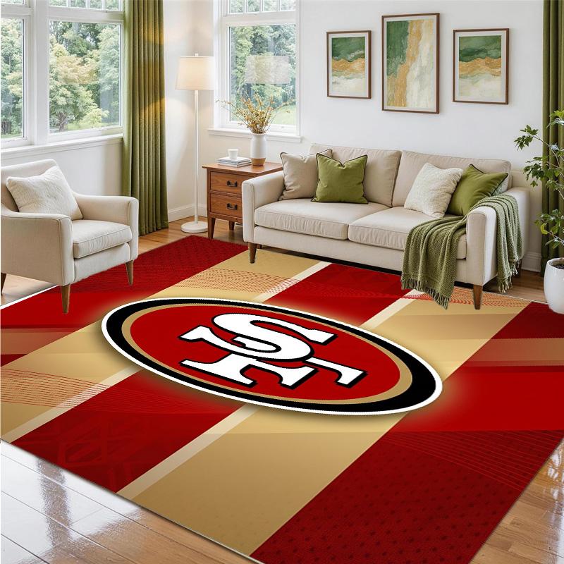 San Francisco 49ers Design Crystal Velvet Rug Soft Decorative Mat for Bedroom Entrance
