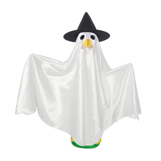 Halloween Porch Goose Outfit For 23" Goose Statue Spooky Ghost Goose Costume
