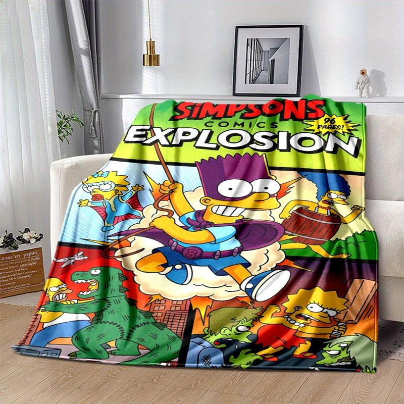 The Simpsons Cartoon Blanket, Short Plush Cute Warm Blanket, Living Room Home Decoration Sofa Four Seasons Travel