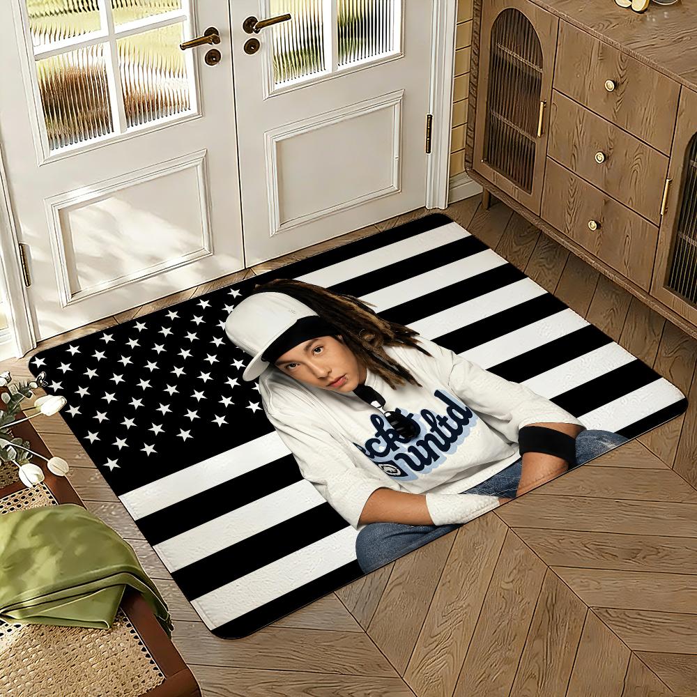 Gitarist T-Tom Kaulitz Zanger Vloermat Zacht Verdikt Absorberend Antislip Slaapkamer Woonkamer Deurmat Huisdecoratie Flanellen Vloerkleden