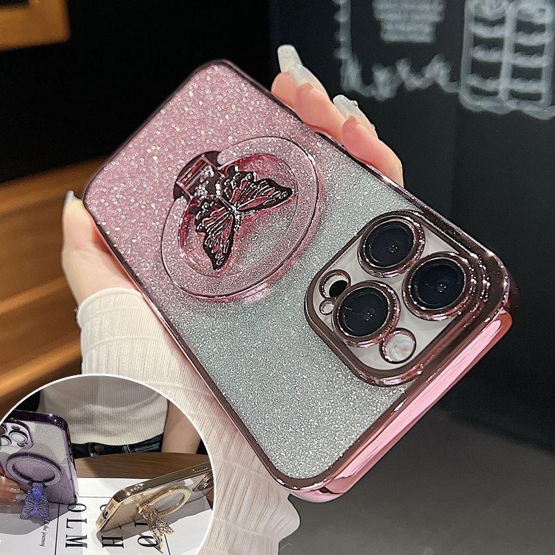 Butterfly Ring Stand Phone Case For MOTOROLA Moto G73 G53 G23 G13 G82 G84 G54 5G G72 G62 G52 G42 G32 G22 G60S G60 G31 G41 Cover