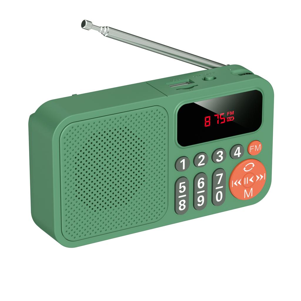 Mini tragbares FM-Radio HD-LED-Display Bester Empfang Radios Wiederaufladbarer Bluetooth-Lautsprecher Musikbox unterstützt TF-Karte USB AUX