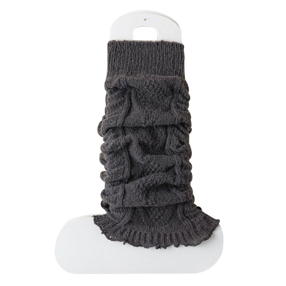 Cute Sweet Leg Warmers Knitting Warm Foot Cover Solid Color Lolitas Knitted Socks Women Girls