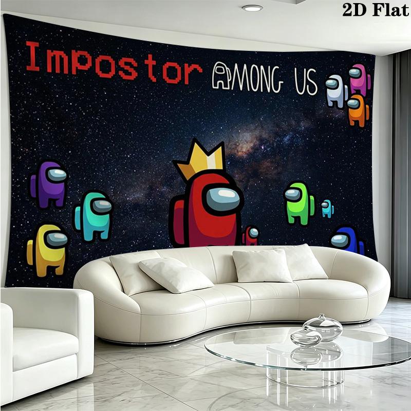 Arazzo da Parete Among Us Appeso Estetico alla Parete Coperta in Tessuto Stampato Arazzi Decorativi per Camera da Letto Soggiorno Decorazioni per la Casa