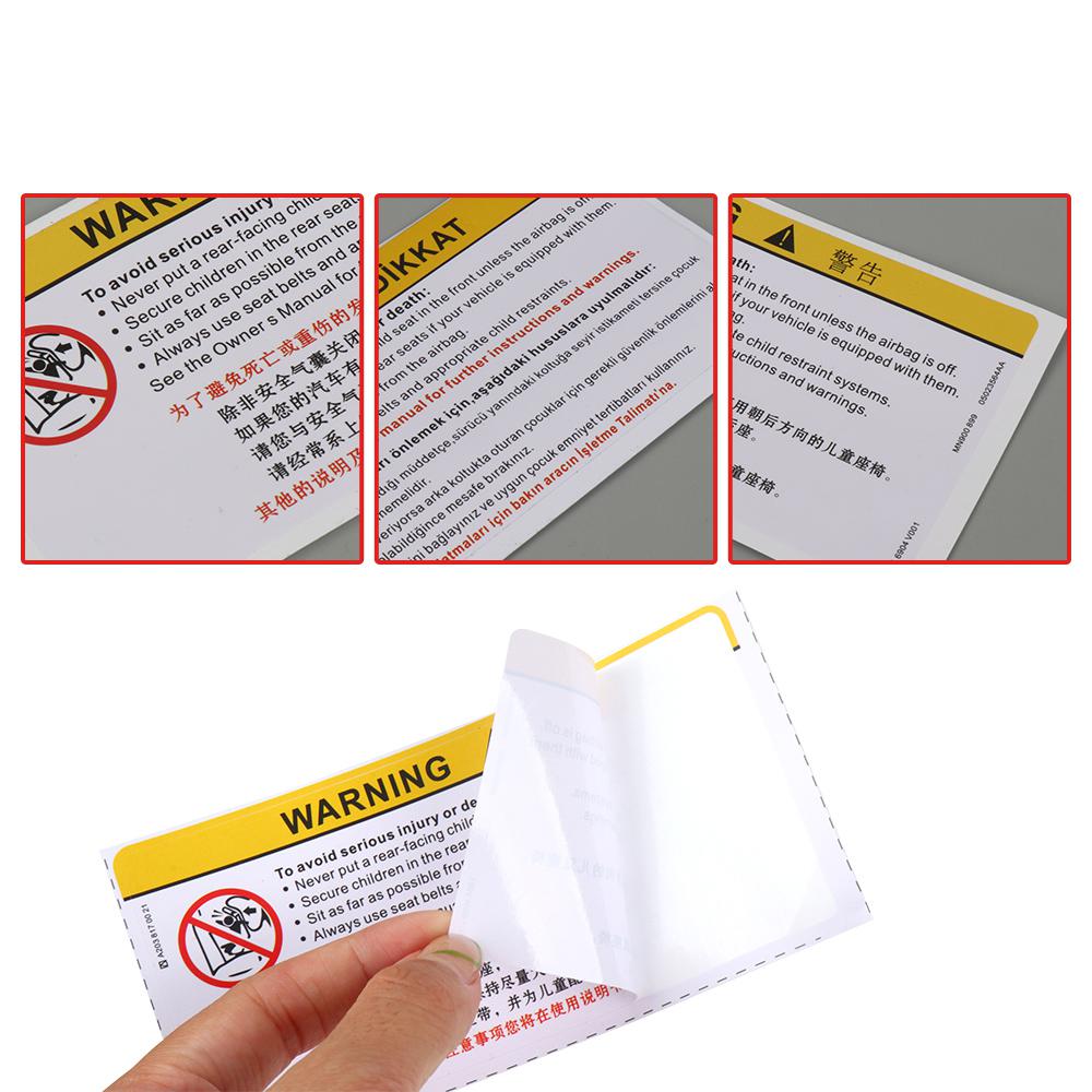 Voor Auto Zonneklep Make-up Spiegel Sticker Airbag Sticker Veiligheidswaarschuwing Sticker Waarschuwingsbord Sticker