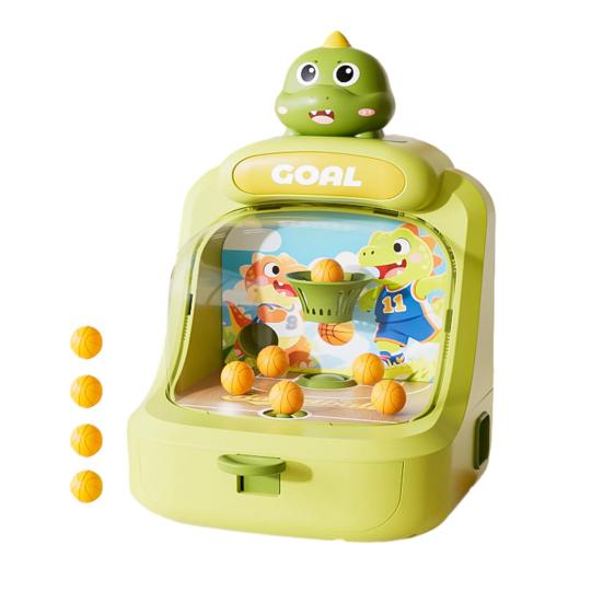 Yousheng Cartoon Animal Basketball Shoot Game with Score Display Mini Basketball Shoot Arcade Machine Tabletop Dinosaur Bear Basketball Hoop Toy