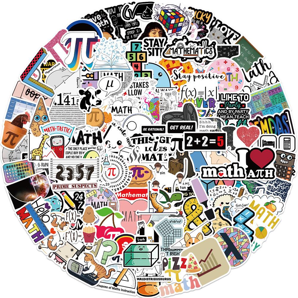 108 Cartoon Math Graffiti Stickers Decorate Guitar Notebook Suitcase DIY Waterproof