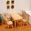 Ornament 1:12 Miniature Mini Decorative Wooden Chair Table Dining Room Dollhouse Furniture