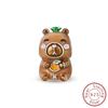 s copper Charm Bead Charms Pendant Capybara Sausage Dog Animal Safety Chain Bead Charms Compatible With Authentic Bracelets Women Jewellery