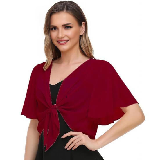 Women Cape Type Tops Solid Color Lace-up Sun Protection Shirt Thin Breathable UV Sun Protection Clothing