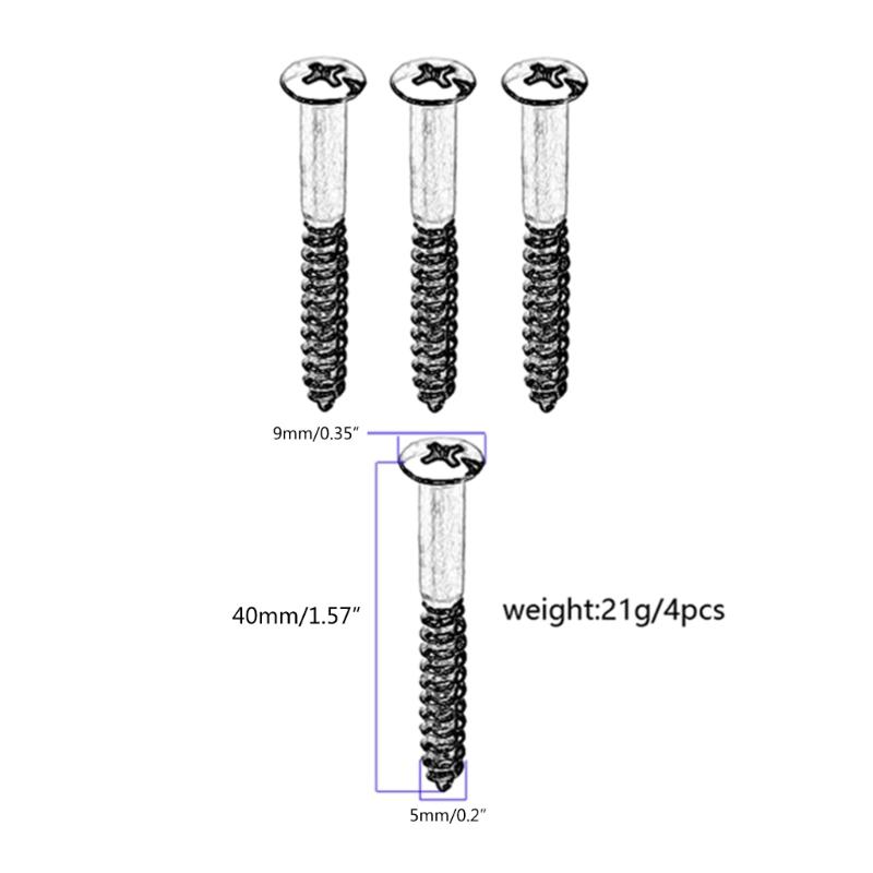 4 Pcs Neck Plate Mounting Screws Electric Guitar Neck Plate Screws Guitar Bass Hardware Accessories Easy To Install