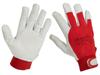 Gants de travail en cuir de chèvre, velcro, 11, rouge
