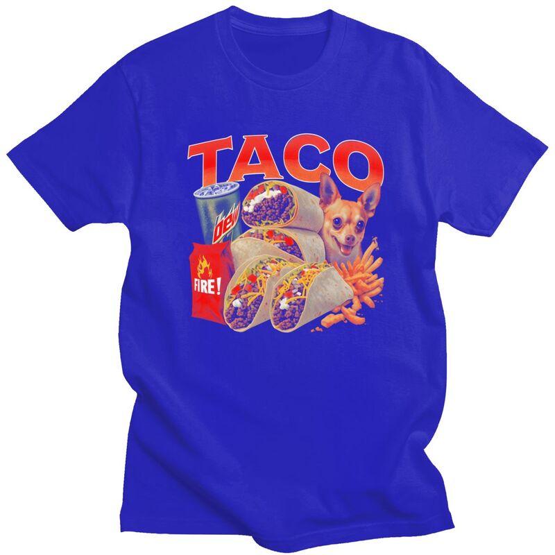 Unisexs Taco Bell Meme Dog T Shirt Round Neck Pure Cotton Short Sleeve Tee Shirt Casual Loose Oversized Summer Tyle Clothing