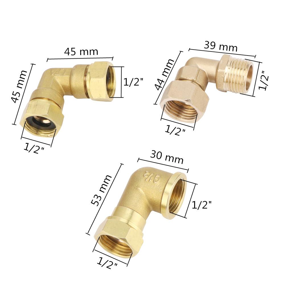 Swivel Joint 1/2" Internal Thread/external Thread 90 Degree Brass Elbow Pipe Fitting Connector Joint for Water Fuel Adapter