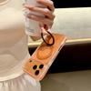 Suitable for IPhone17pro Ice Crystal Magnetic Mobile Phone Case 360 Rotating Bracket Apple 16 Two-color Transparent Anti-fall Cover