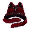 Plüsch-Katzenohren-Mütze für den Winter, warm, faltbares Design für Punk-Style-Enthusiasten