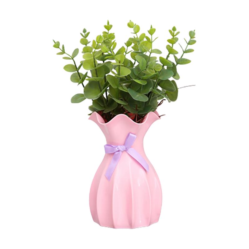 Nordic Flower Vase Home Decorations Modern Small White Dried Flowers Vases For Interior Mini Plastic Pot Ornament Room Decor