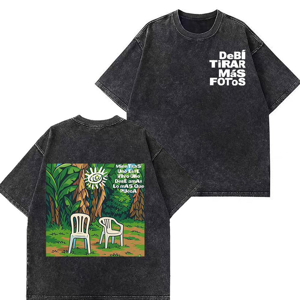 2026 Hot Sale Rapper Bad Bunny Tour 2026 Debi Tirar Mas Fotos DTMF Merch Tshirt Men Women Fashion Summer O-Neck Tee Hip Hop Vintage Washed T-shirts