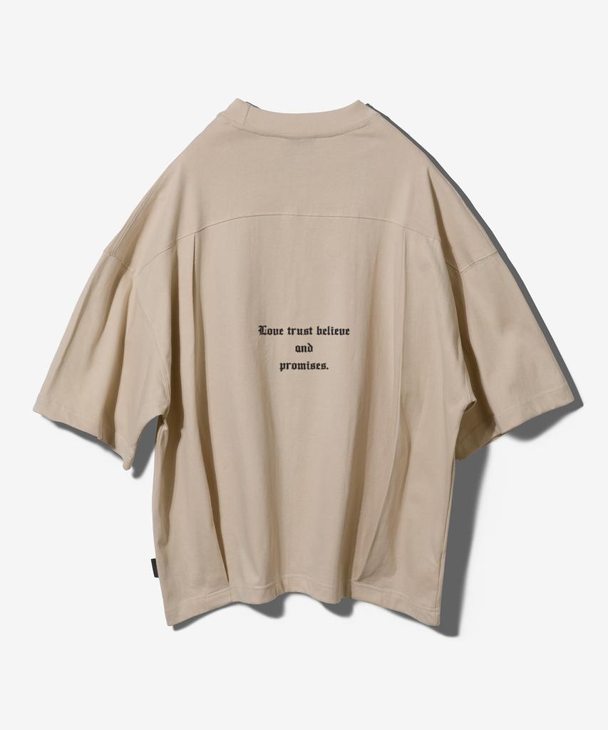 Paensyo Guadalupe Back Slit Short Sleeve - Sand