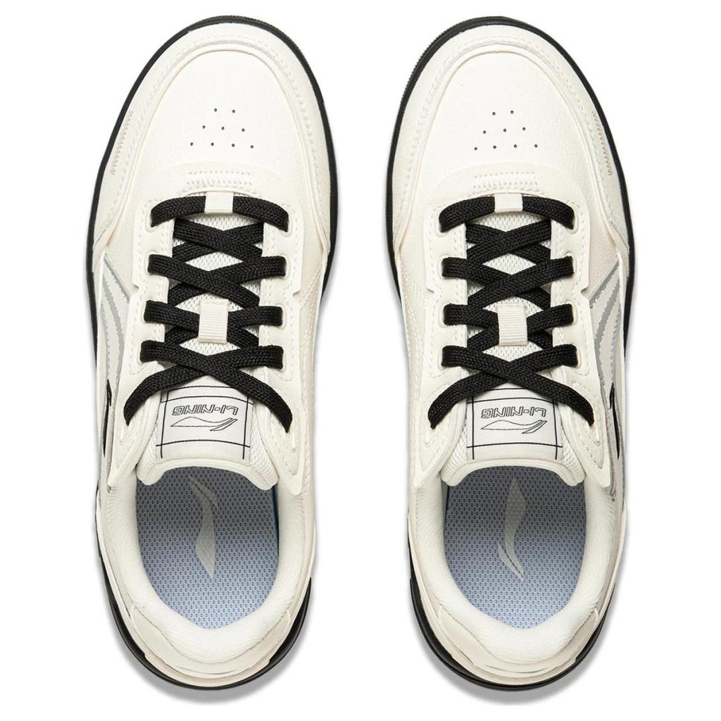 Li Ning Cyan Cloud Slip Resistant Cushioning Abrasion Resistant Low top Skateboard Shoes Women's Beige Black AGCU308-4