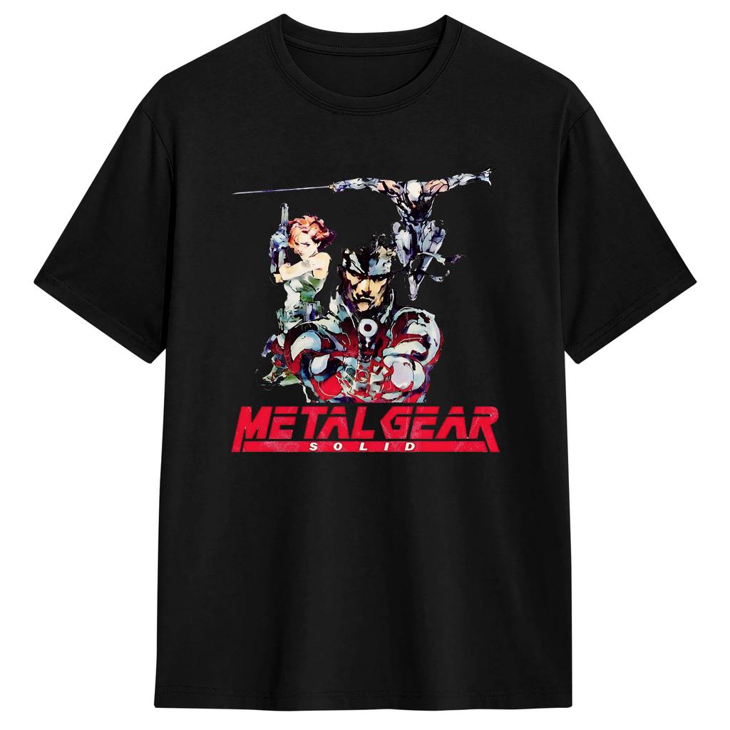 Ρετρό T-Shirts Metal Gear Solid Ανδρικά Αστεία Βαμβακερά T-Shirts Κλασικά Μπλουζάκια με Στρογγυλή Λαιμόκοψη Κοντομάνικα
