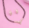 Flight Mangalsutra Gold Plated Necklace Set For Women With Crystals