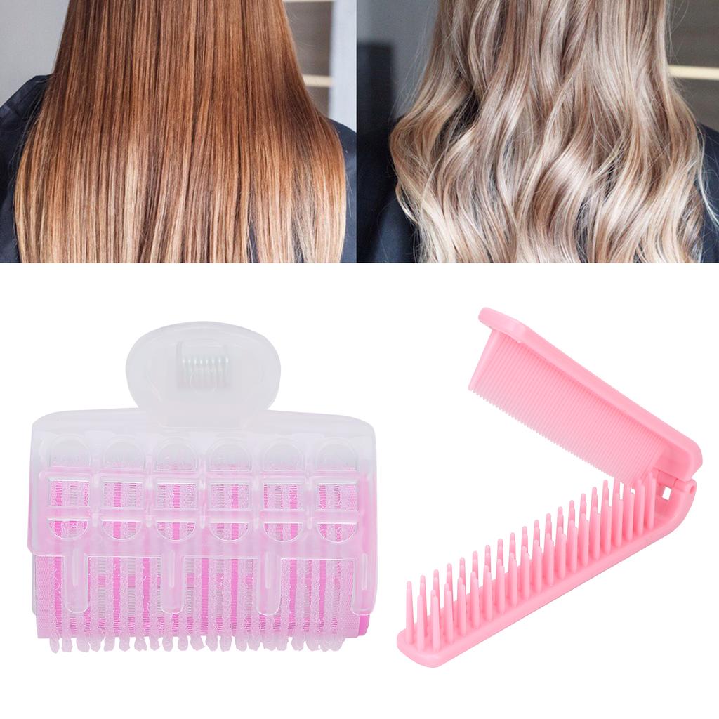 DIY Bangs Hair Roller Curler Hair Curling Styling Tool Women Hairdressing Curlers Set (Pink)