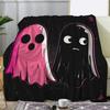 Vintage Halloween Ghost Printed Fleece Blanket Warm Soft and Comfortable for Sofa Bed Car Office Camping Travel Suitable