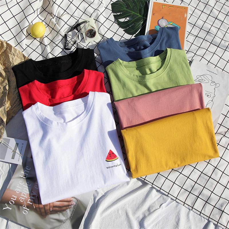 Women Hirsionsan Harajuku T Shirt Short Sleeve Print Tops Female Tees Plus Size Summer Shirts Kawaii 100 Cotton Tshirt