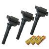 Set of 3 Direct Ignition Coils and NGK Spark Plugs for Minicab and U61V 1998 May ZFR6F-11 U61T, U61TP, (November - 2012) (IC18-ng21)